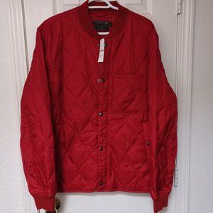 J-Crew Men's Quilted Base Jacket  in Fire Engine Red size Large
